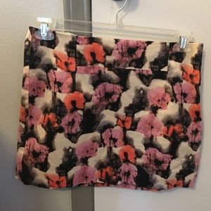 J Crew abstract floral stretch mini skirt - Size 6
